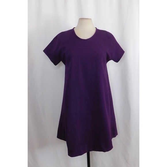 KATE SPADE Bosley Purple Swingy Dress Basic Geometry Solid Pockets A-Line Size 8 - Picture 3 of 14